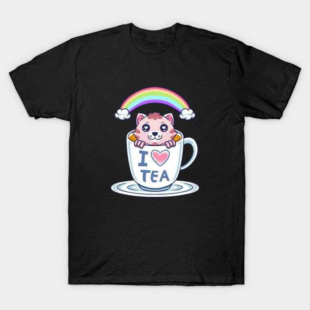 I Love Tea T-Shirt by Illustrasikuu